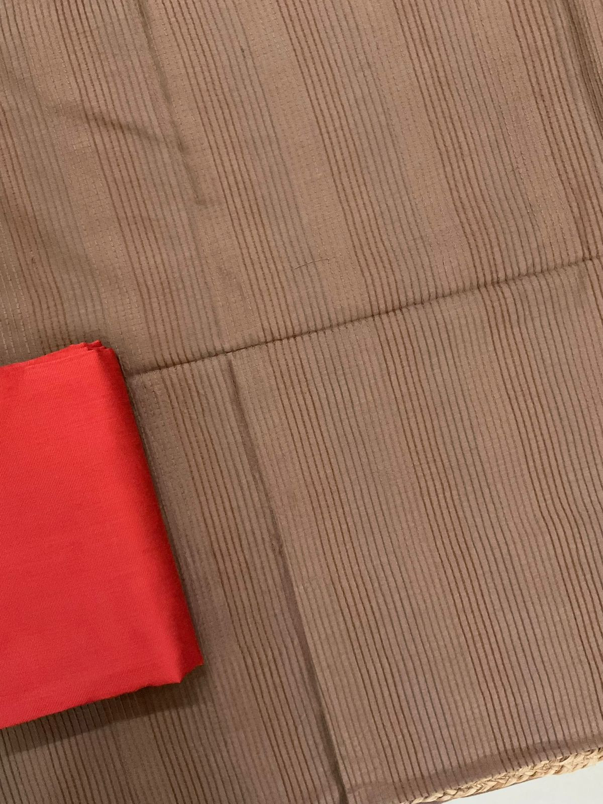 Pure Chanderi Printed Embroidered Suit - Brown