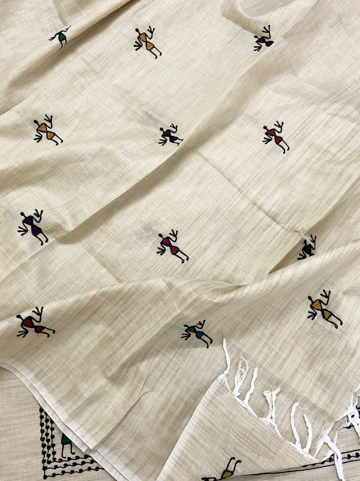 Soft Khadi Silk Embroidered Suit - Beige