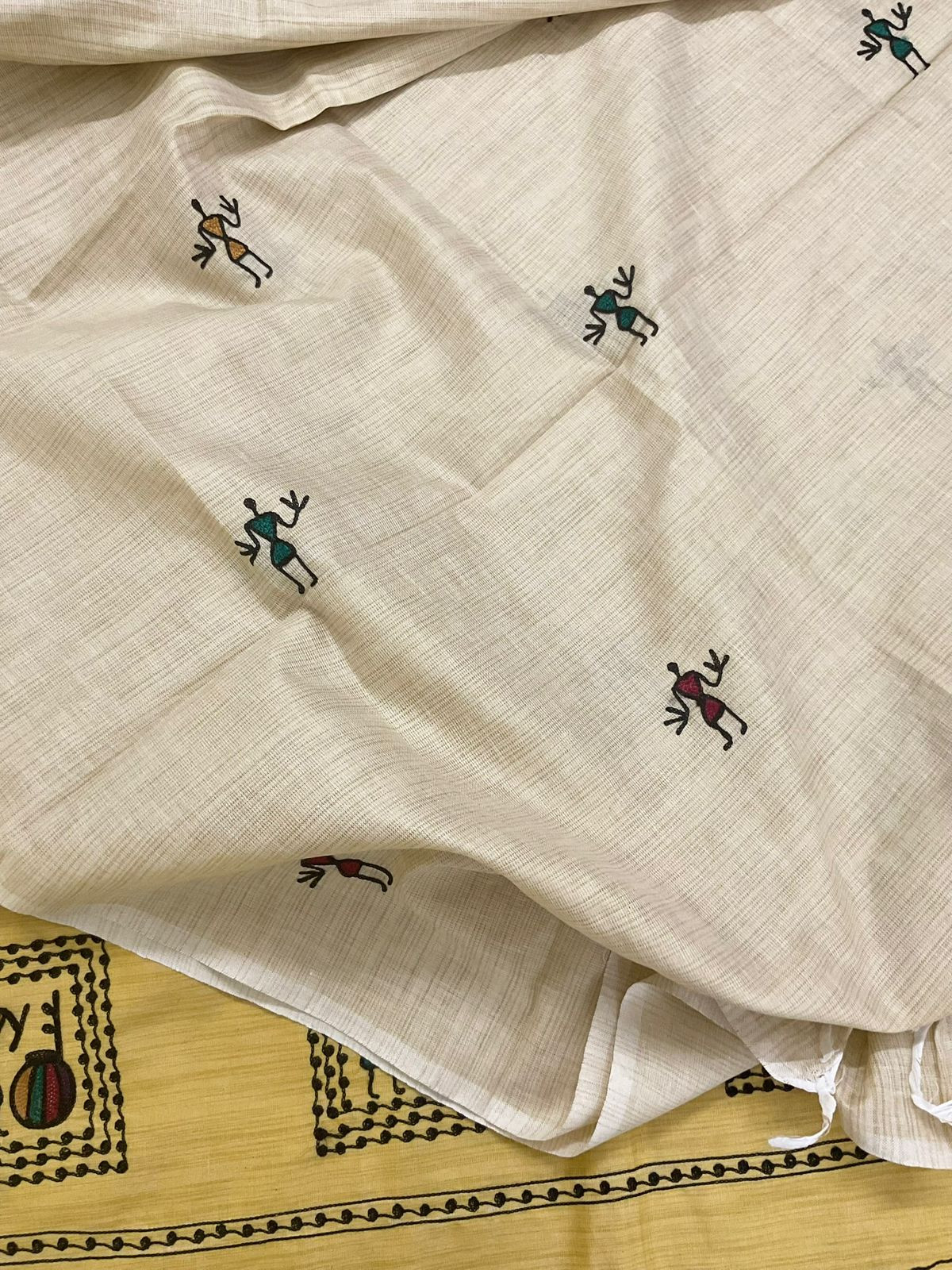 Soft Khadi Silk Embroidered Suit - Yellow