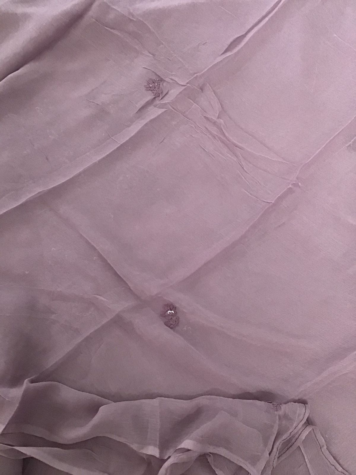 Pure Chinnon Silk Embroidered Suit - Mauve