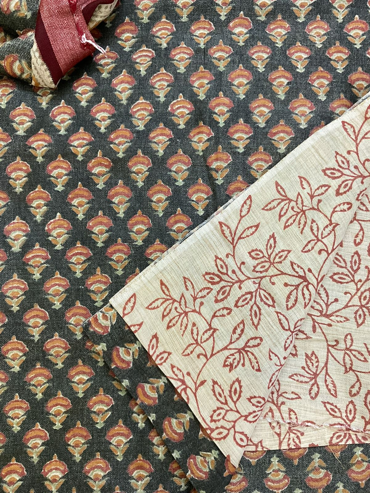 Soft Pashmina Khadi Silk Printed Suit - Black