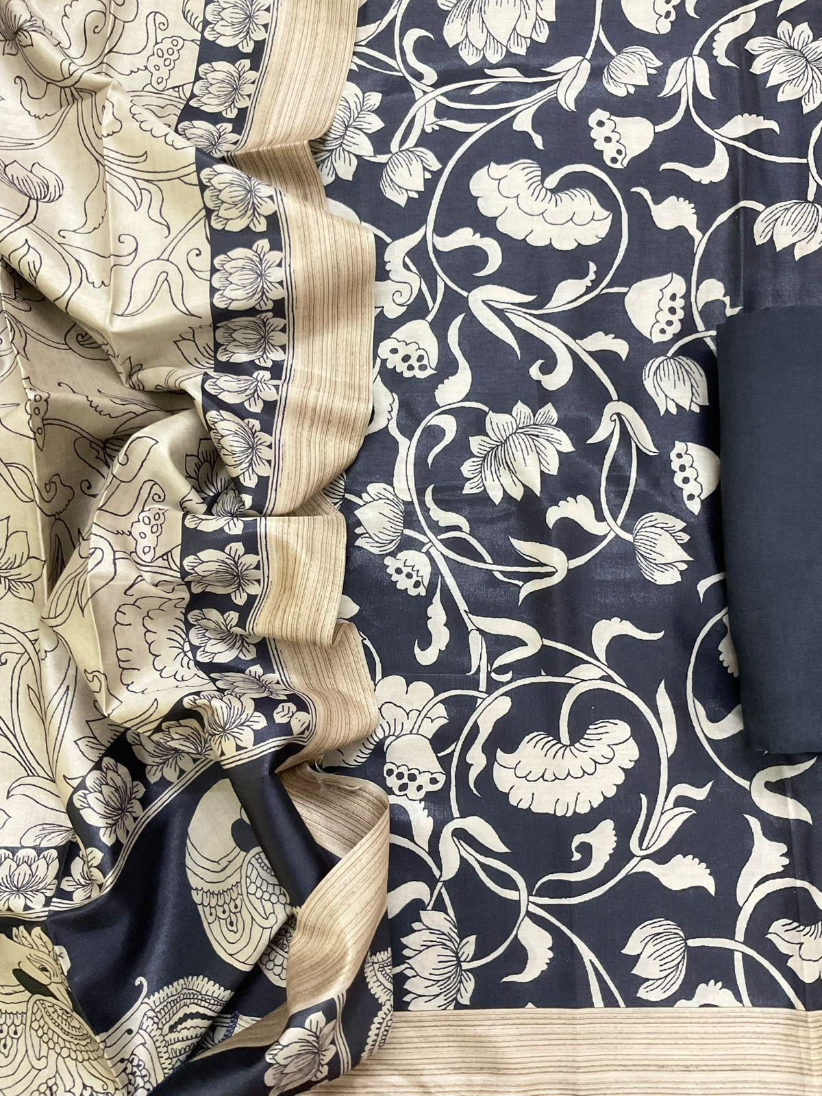 Soft Chanderi Printed Suit - Blue