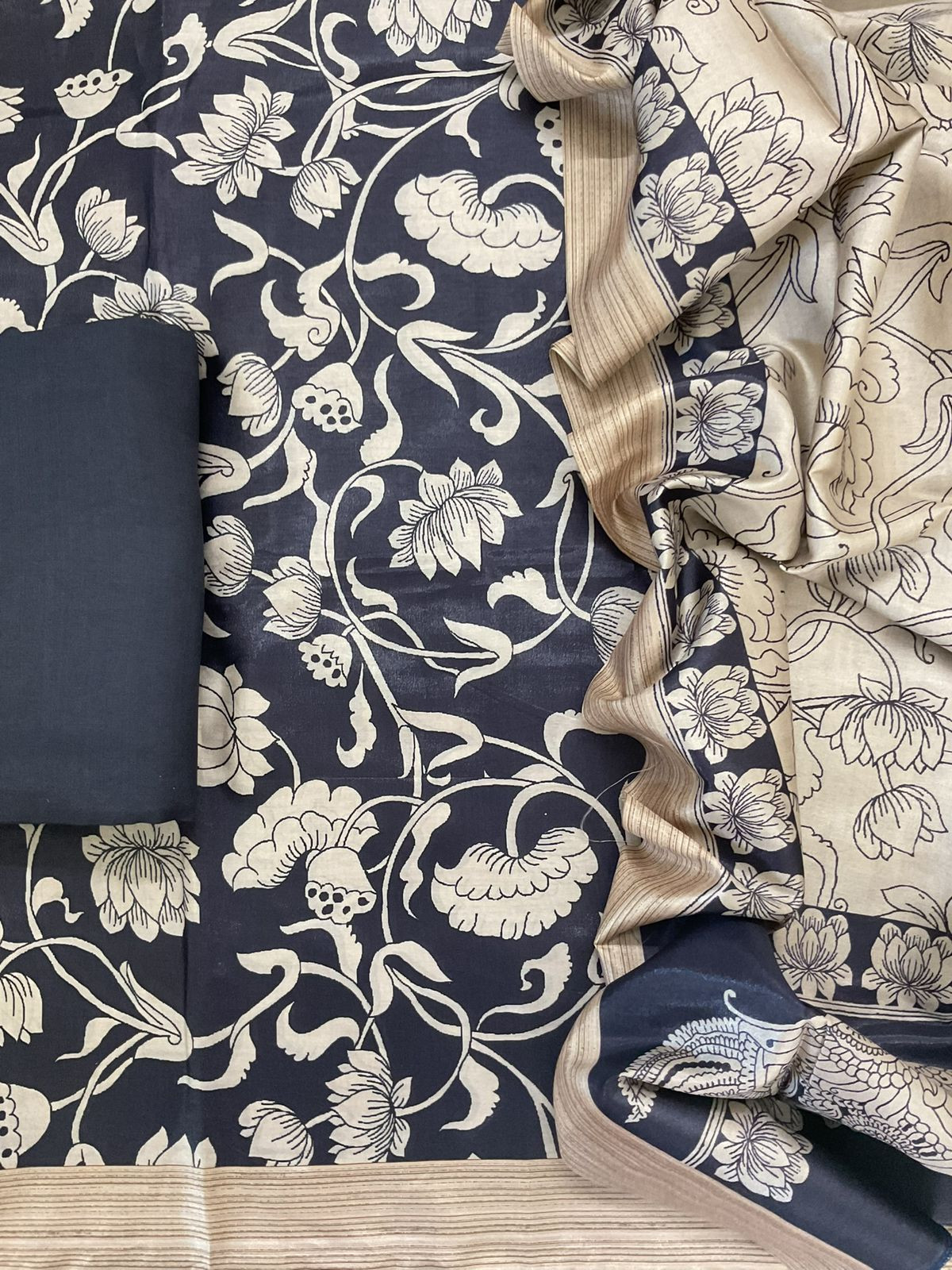 Soft Chanderi Printed Suit - Blue