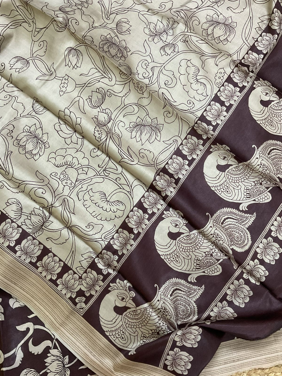 Soft Chanderi Printed Suit - Brown