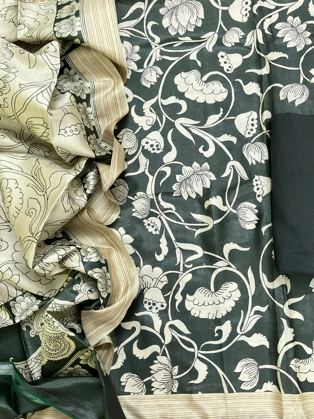 Soft Chanderi Printed Suit - Green