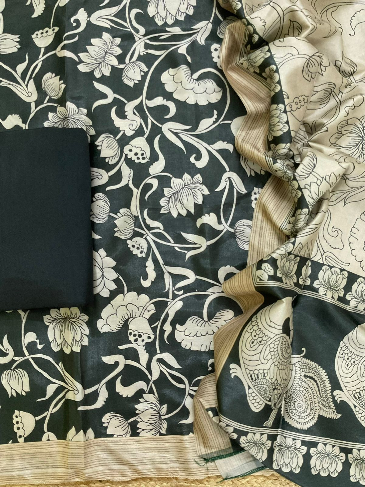 Soft Chanderi Printed Suit - Green