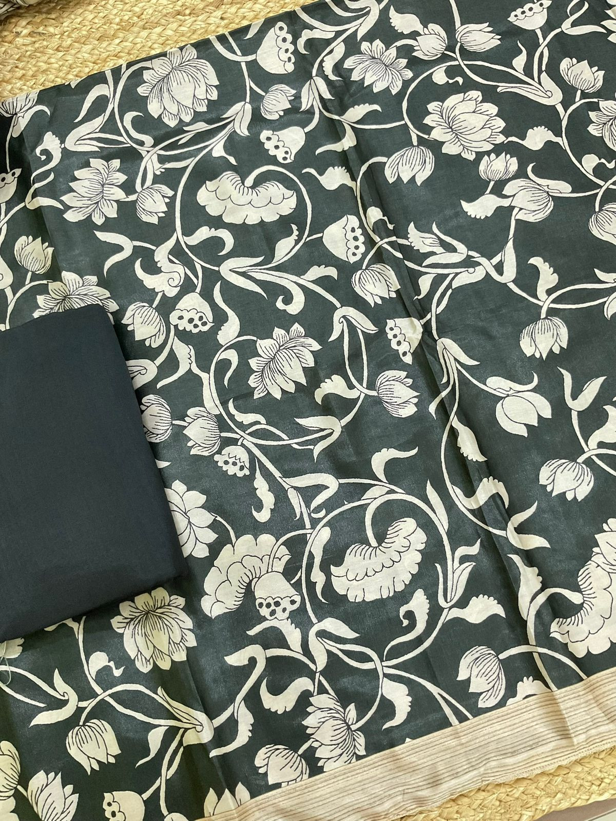 Soft Chanderi Printed Suit - Green