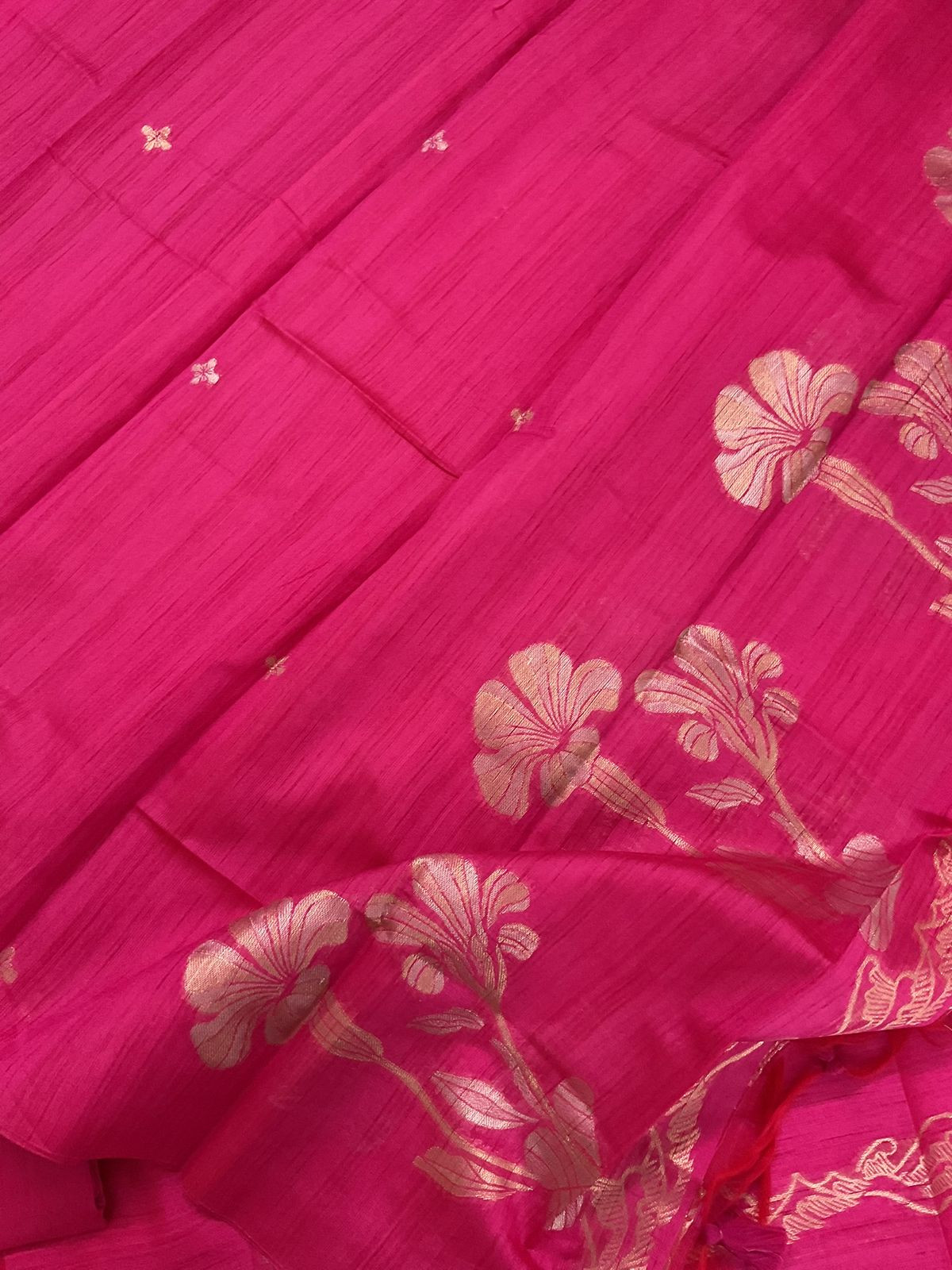 Soft Semi Raw Silk Jamdani Weaved Suit - Pink