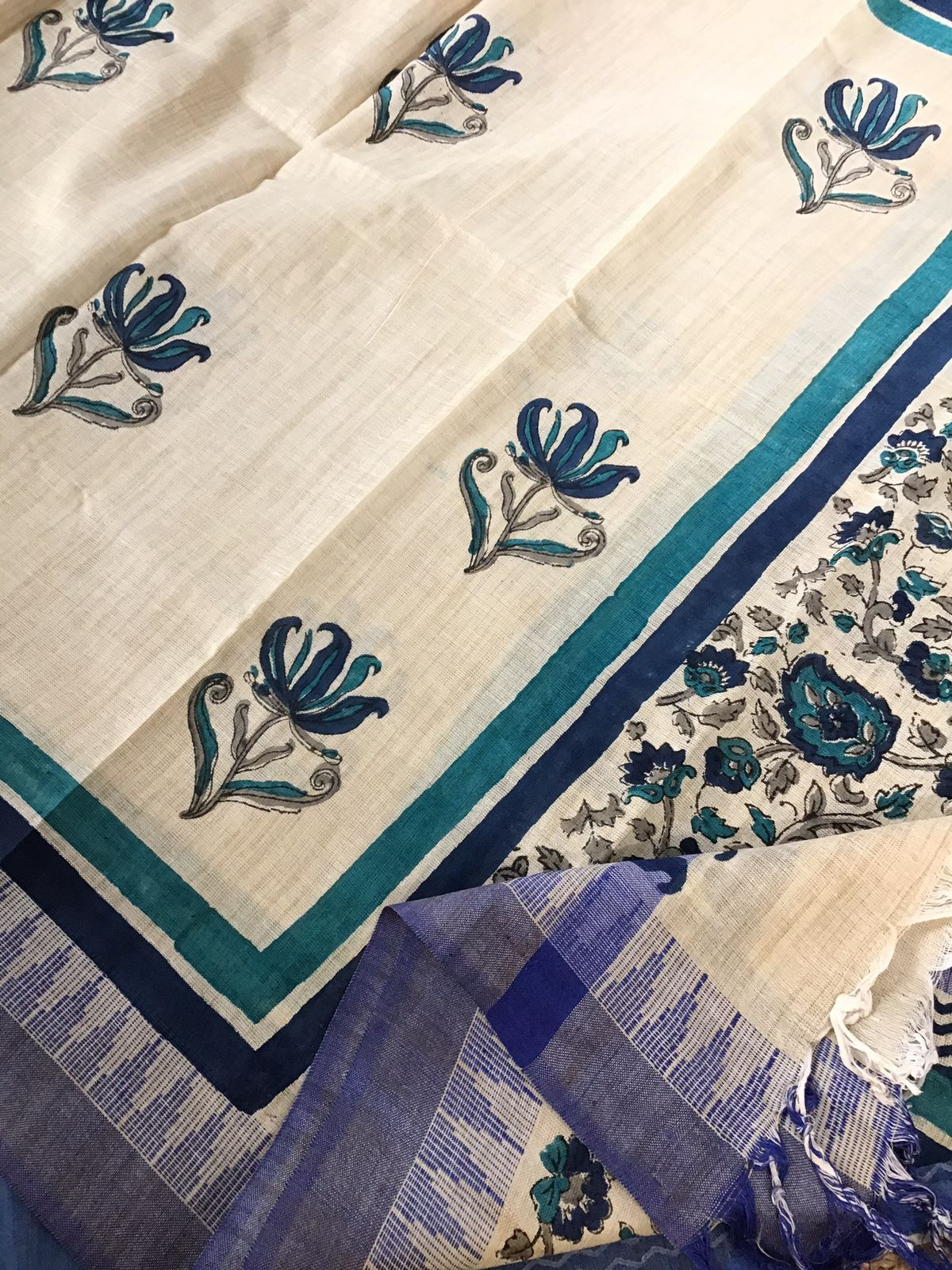 Soft Khadi Silk Printed Suit - Blue
