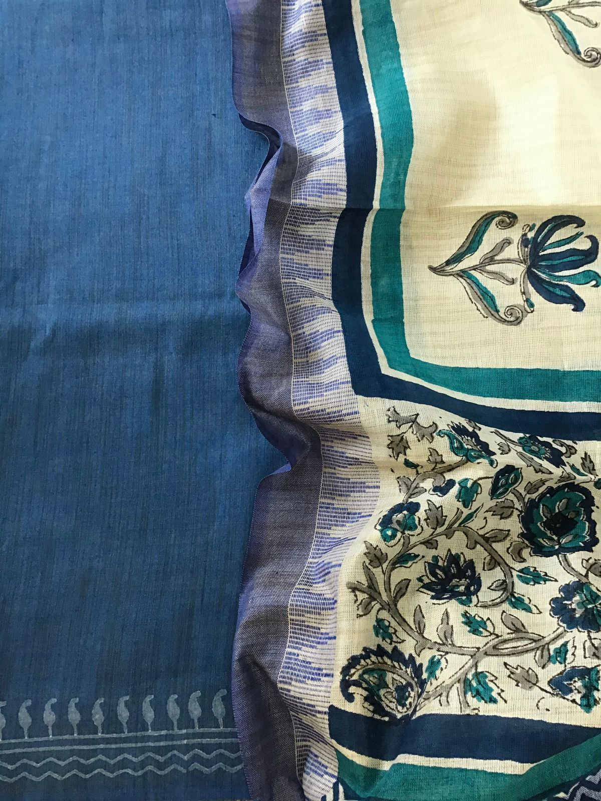 Soft Khadi Silk Printed Suit - Blue