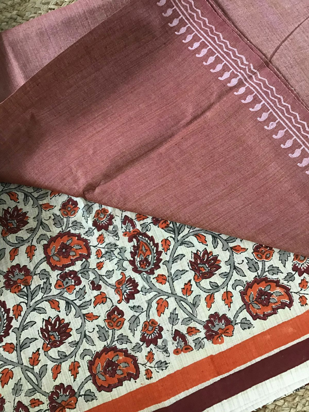Soft Khadi Silk Printed Suit - Peachish Brown