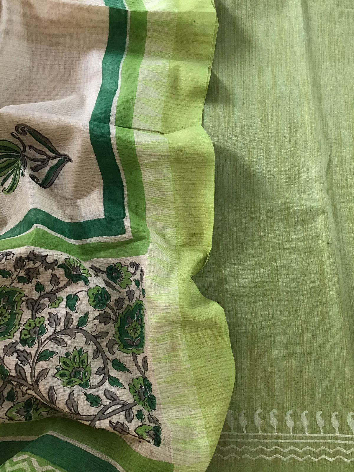 Soft Khadi Silk Printed Suit - Green