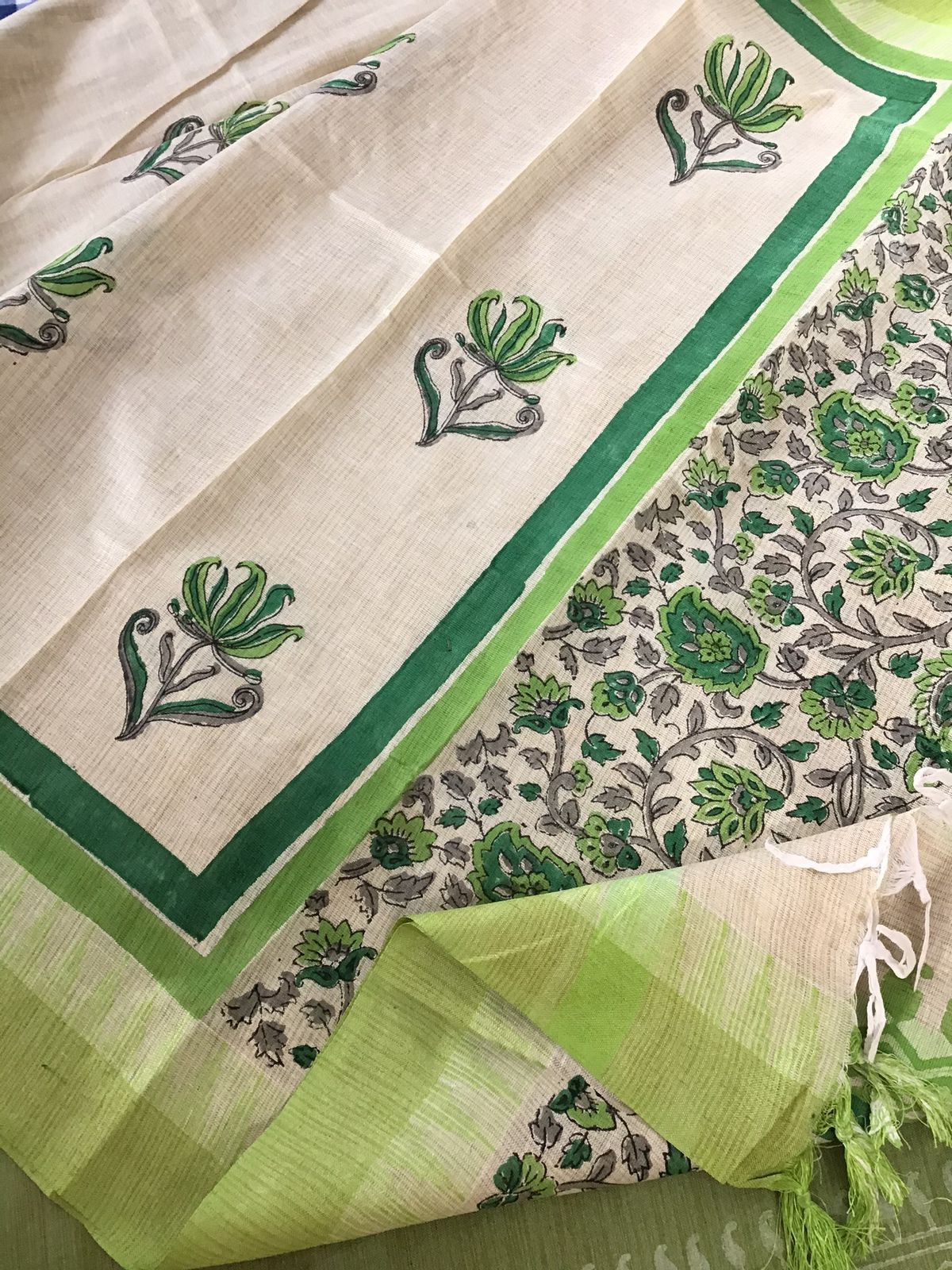 Soft Khadi Silk Printed Suit - Green