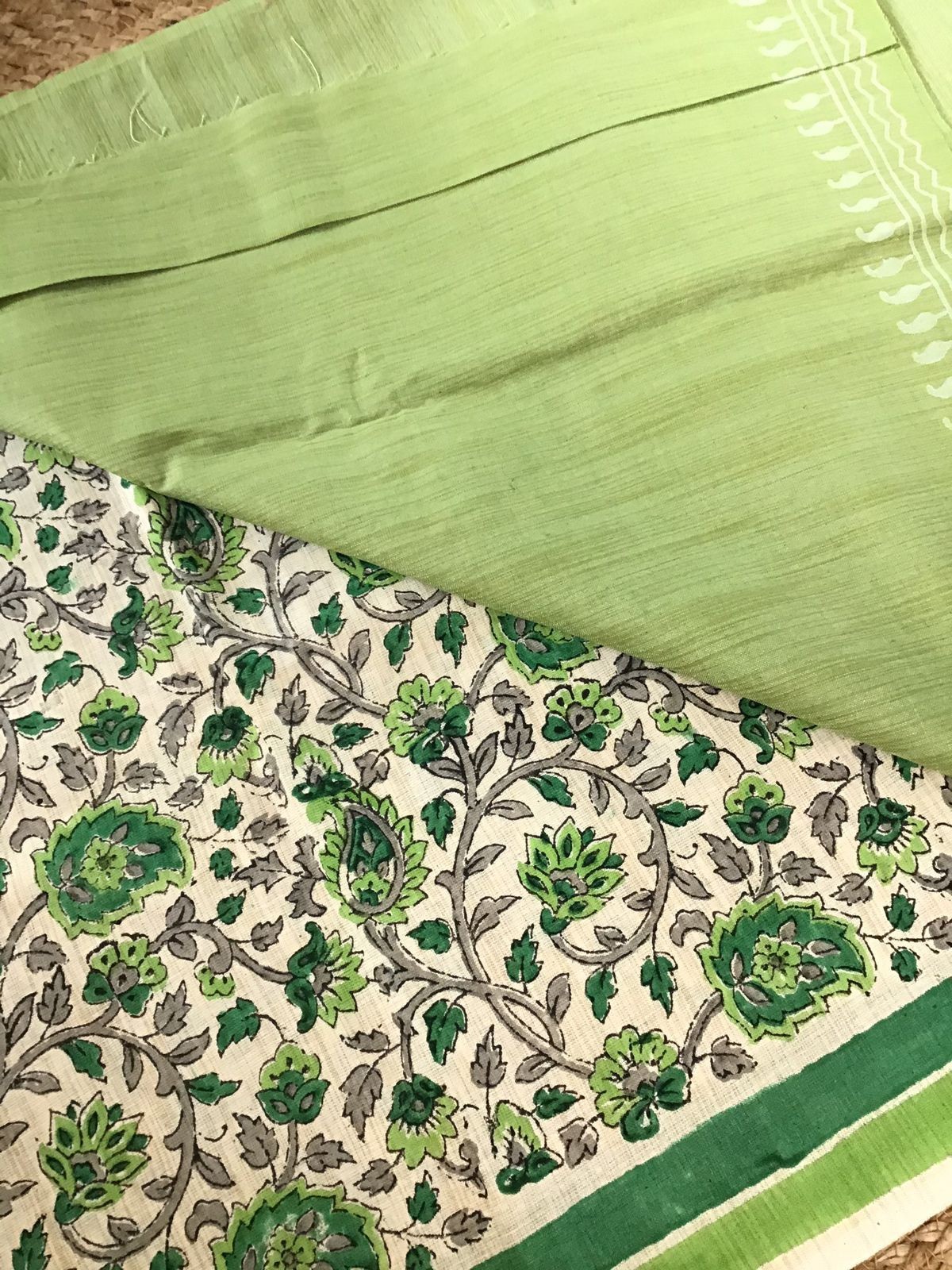 Soft Khadi Silk Printed Suit - Green