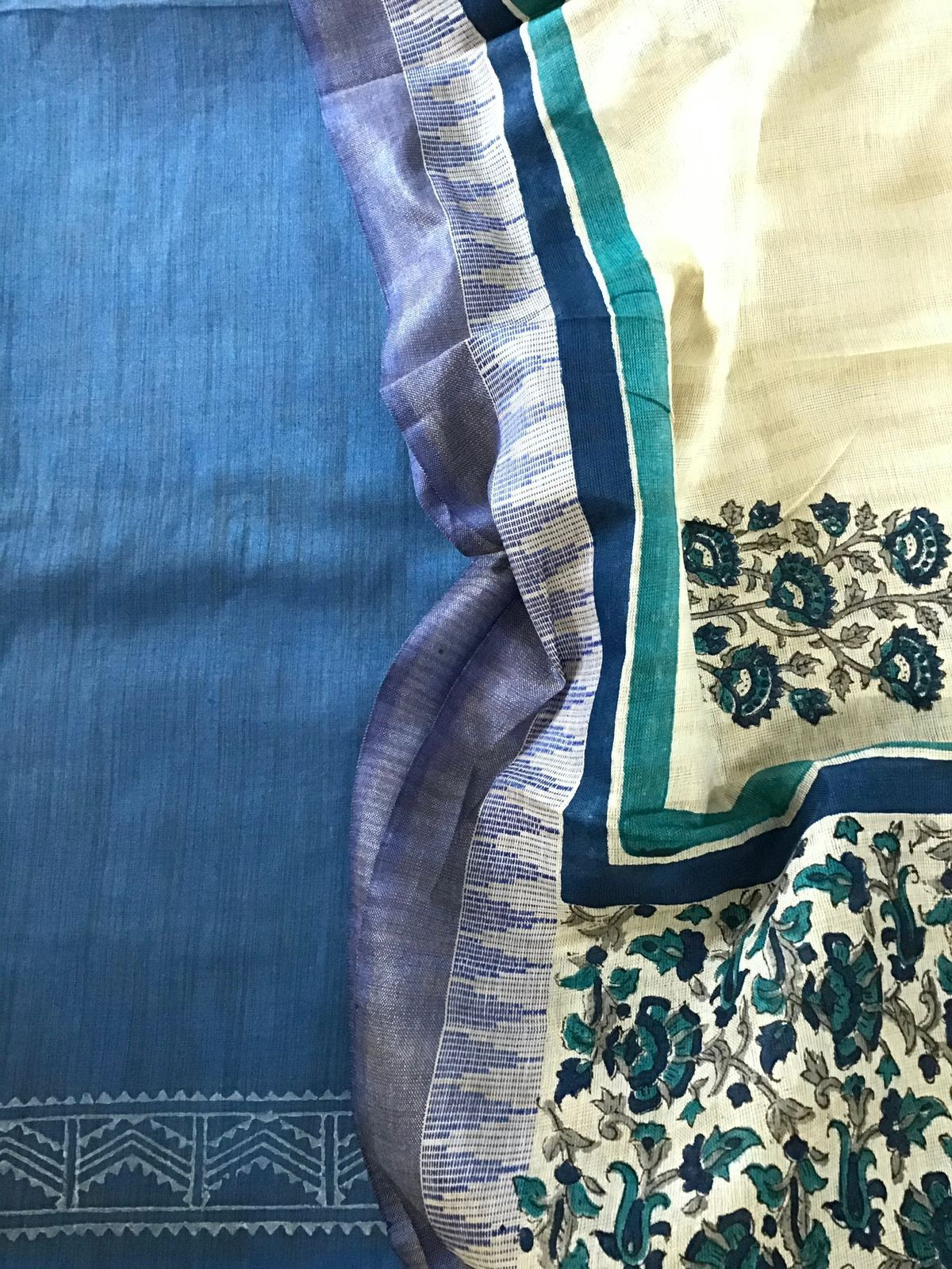 Soft Khadi Silk Printed Suit - Blue