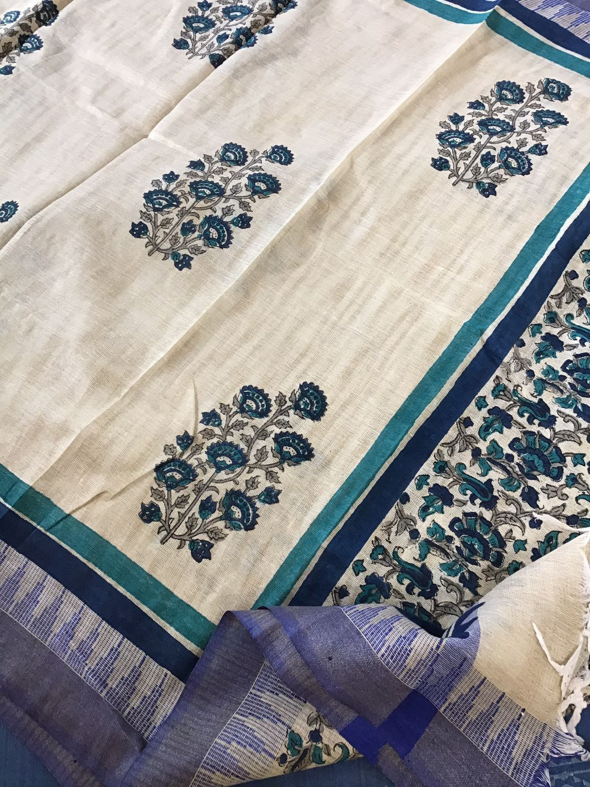 Soft Khadi Silk Printed Suit - Blue