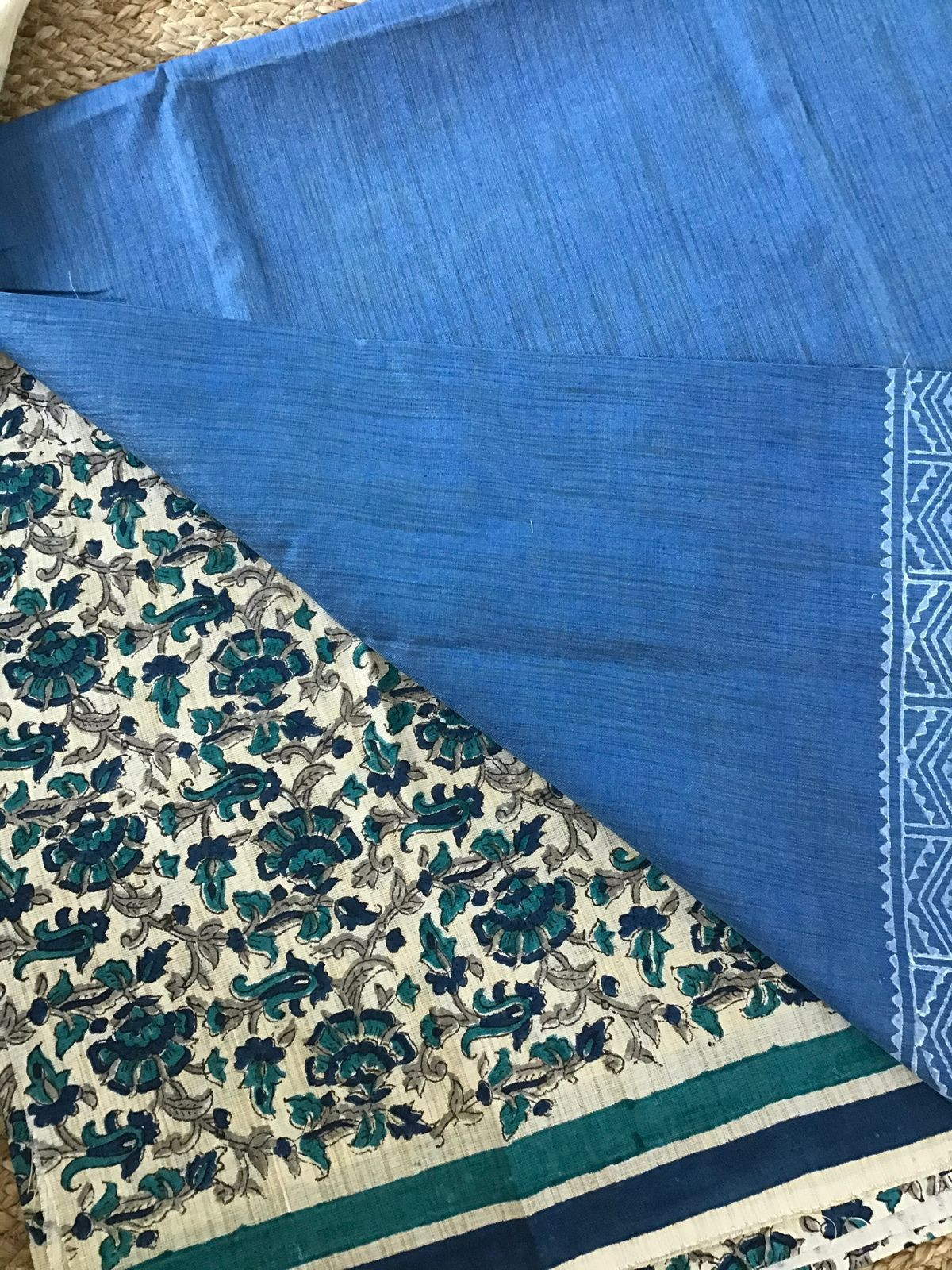Soft Khadi Silk Printed Suit - Blue