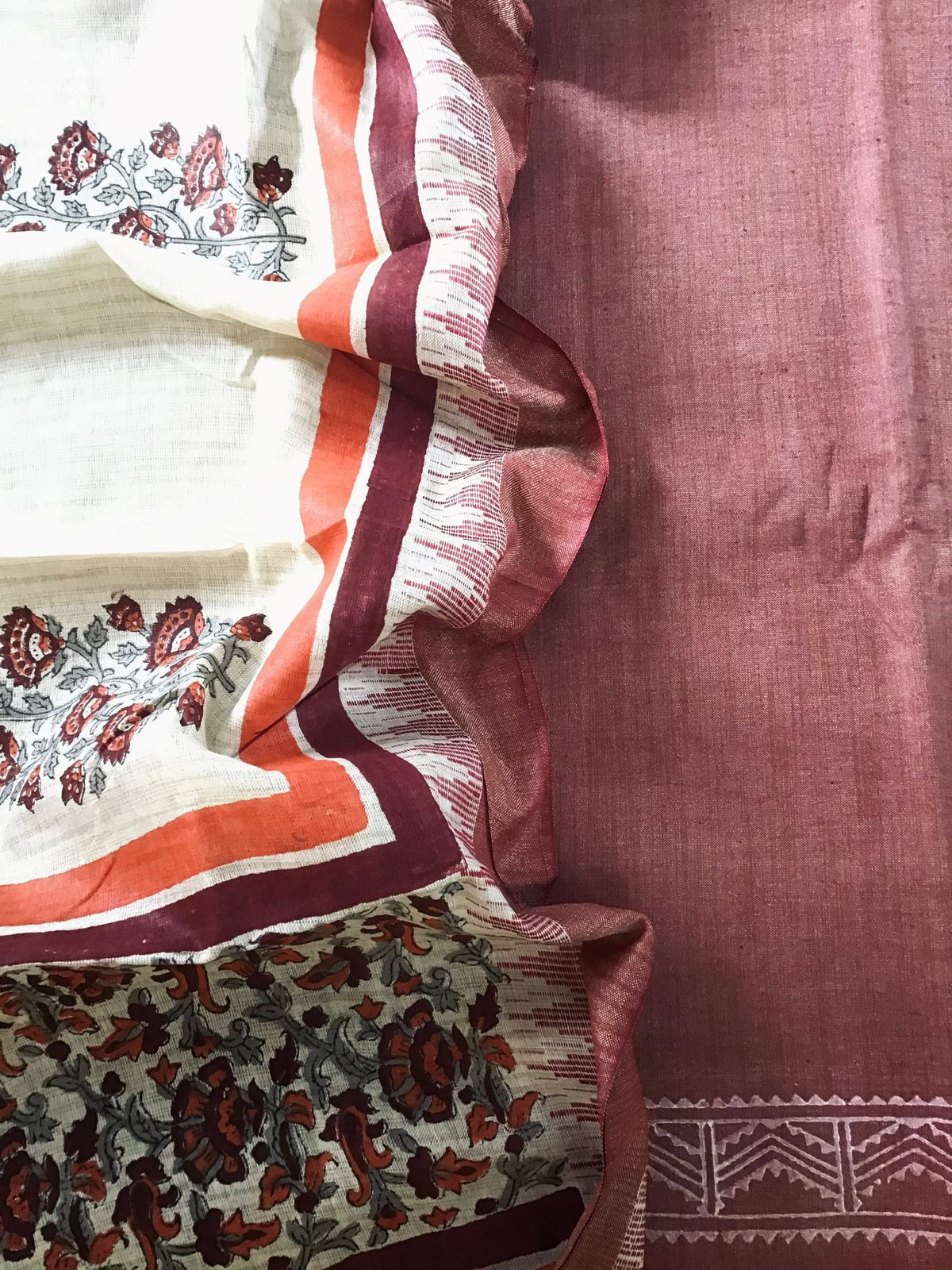 Soft Khadi Silk Printed Suit - Peachish Brown