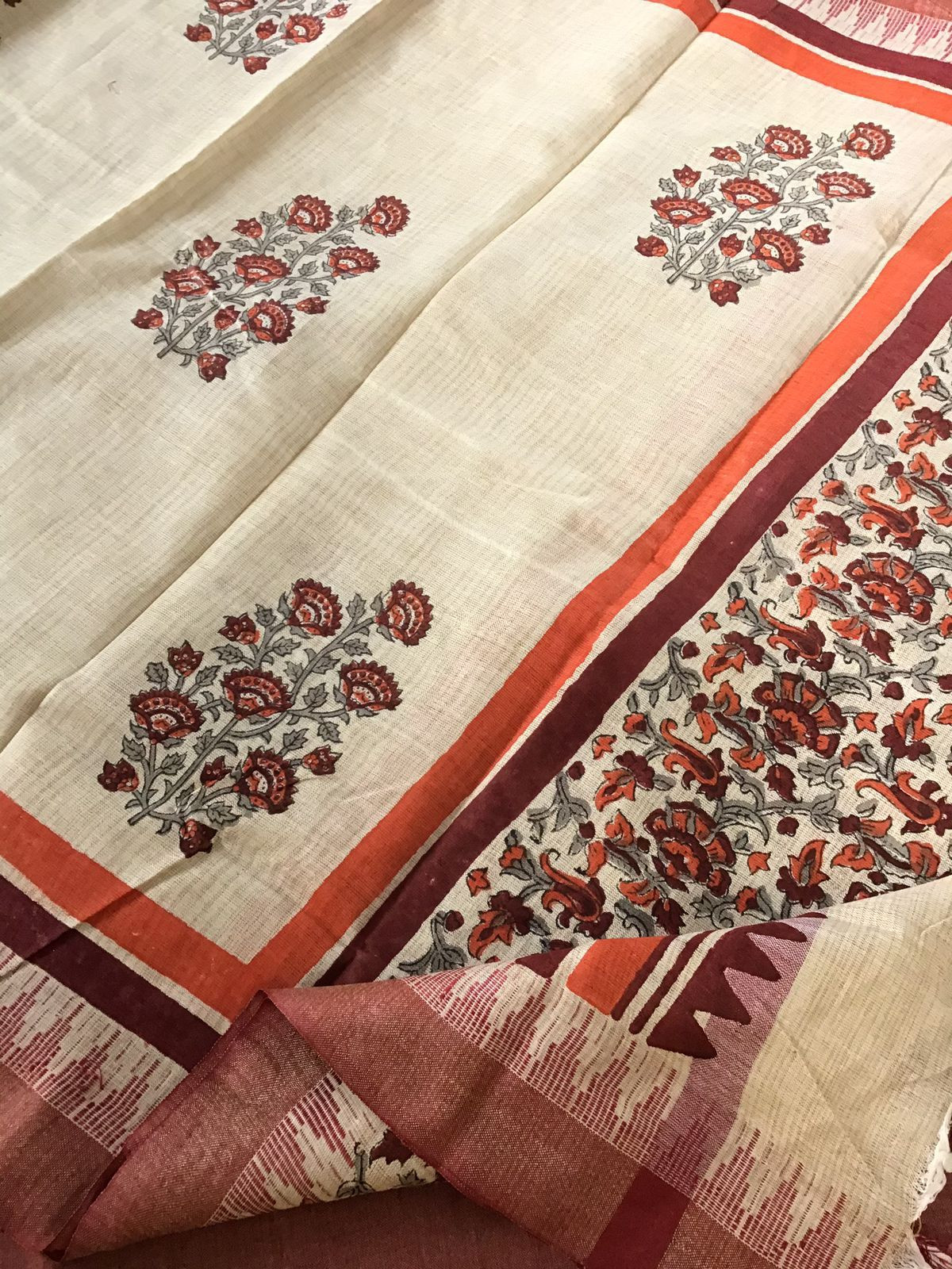Soft Khadi Silk Printed Suit - Peachish Brown