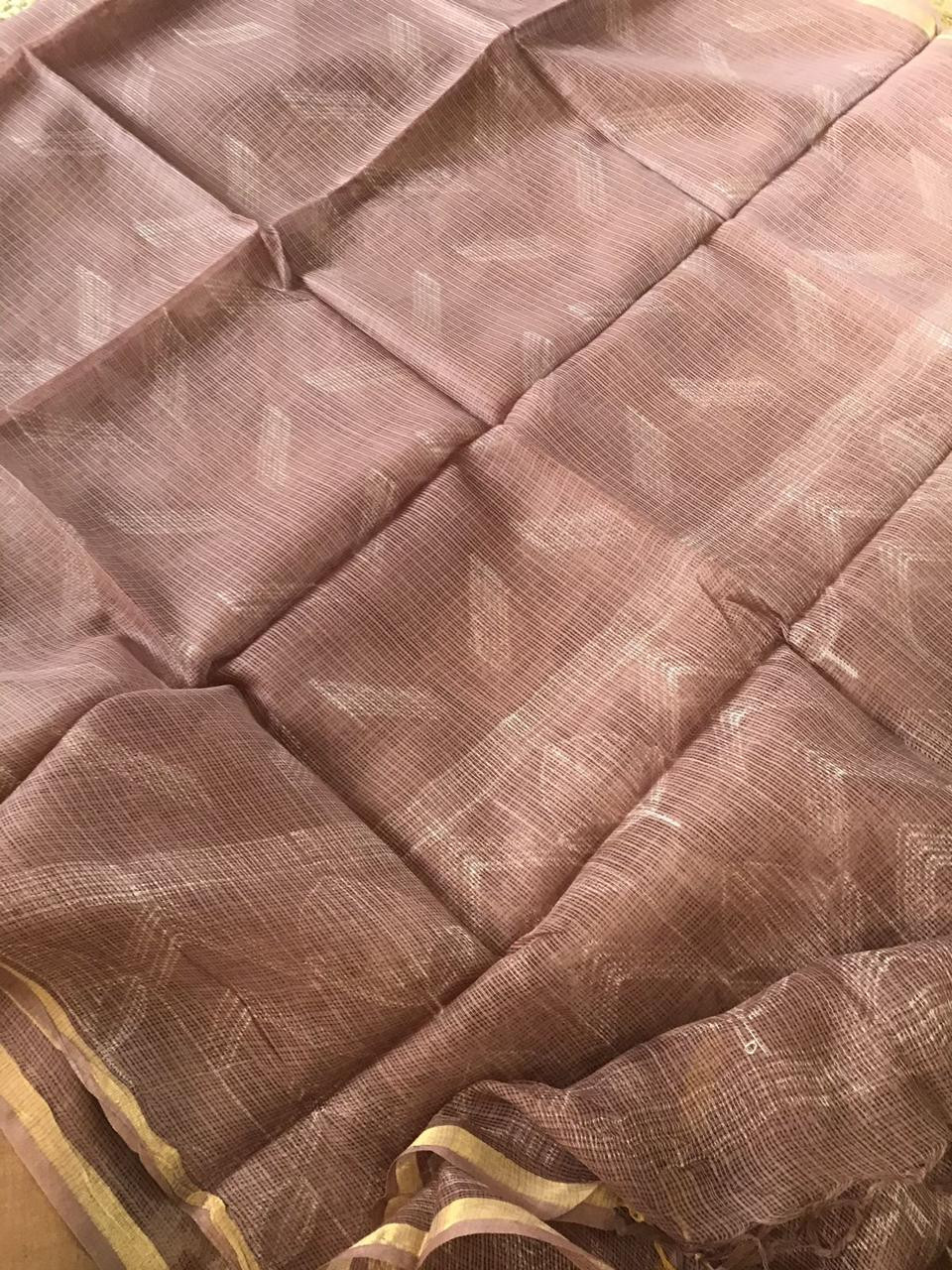 Pure Cotton Shibori Printed Suit - Brown