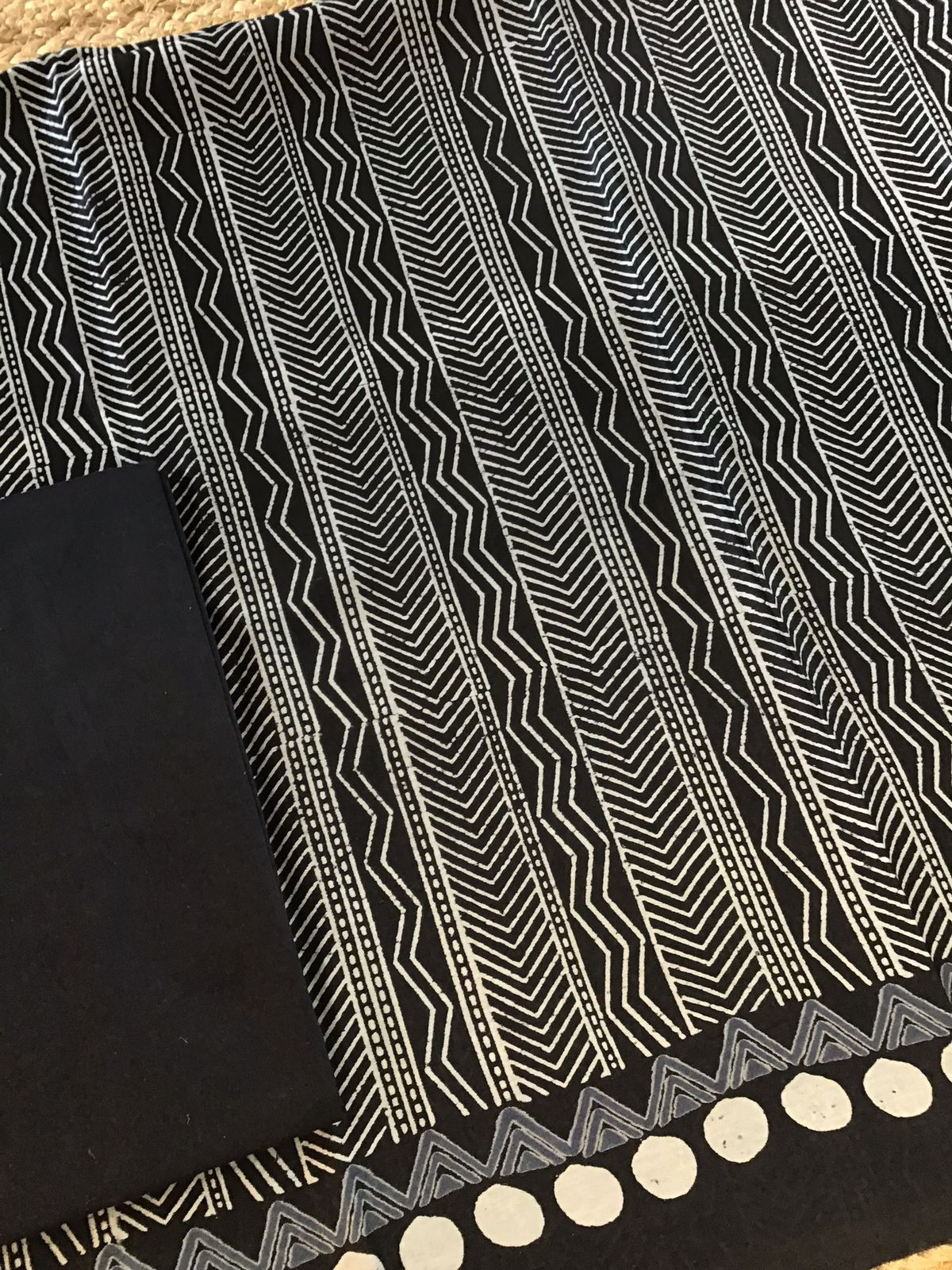 Pure Maheshwari Silk Printed Suit - Black