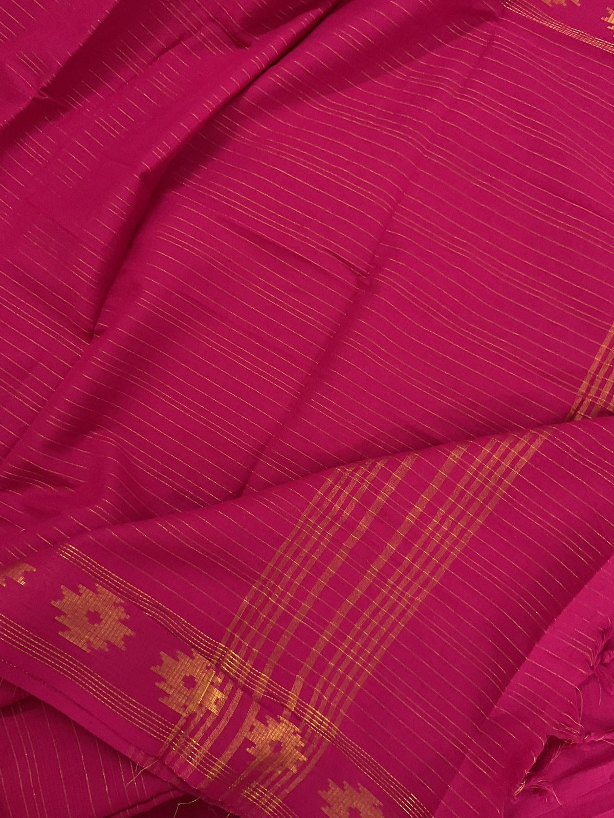 Pure Handloom Cotton Self Weaved Suit - Pink