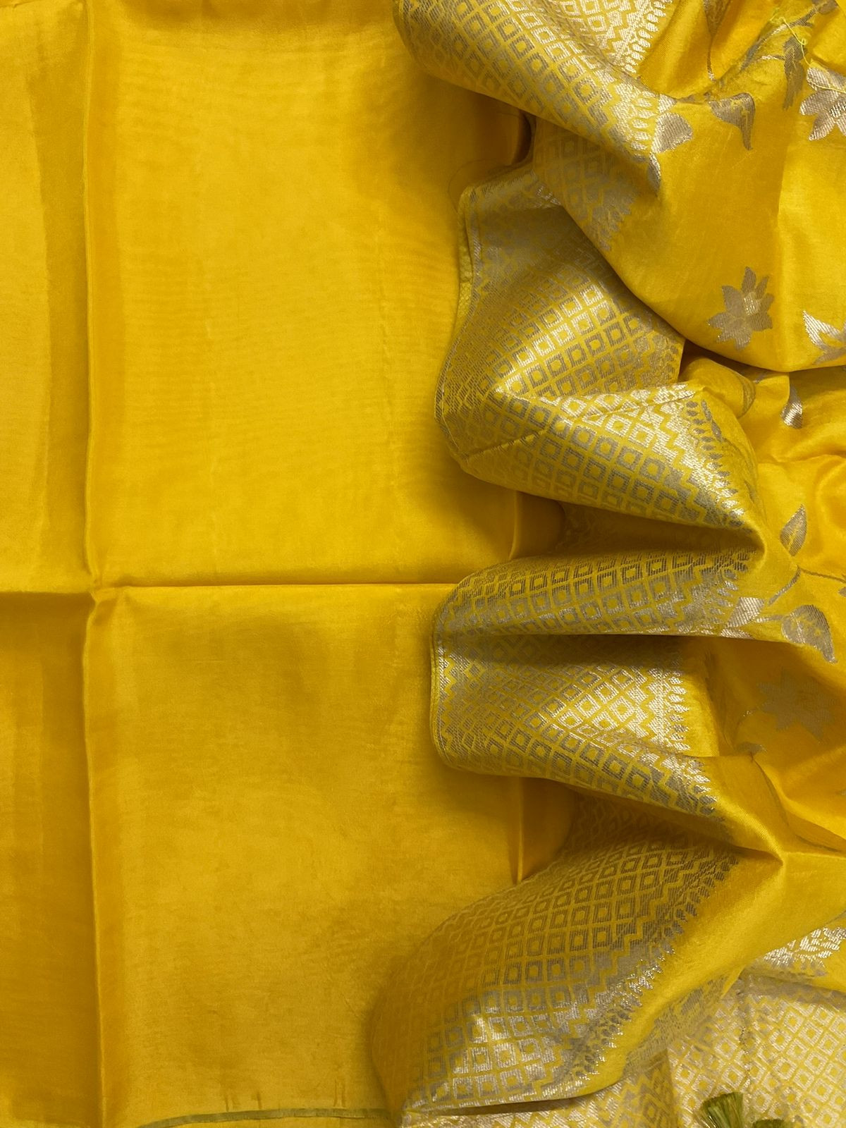 Soft Dola Silk Banarasi Weaved Suit - Yellow