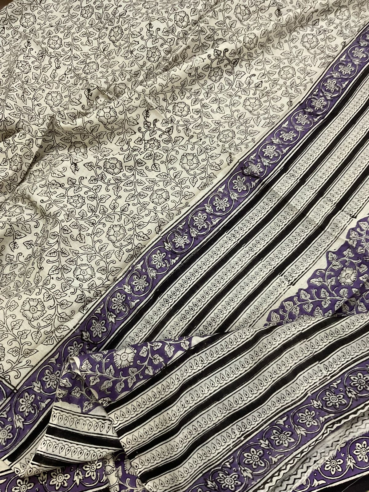 Pure Mul Cotton Printed Suit - Purple