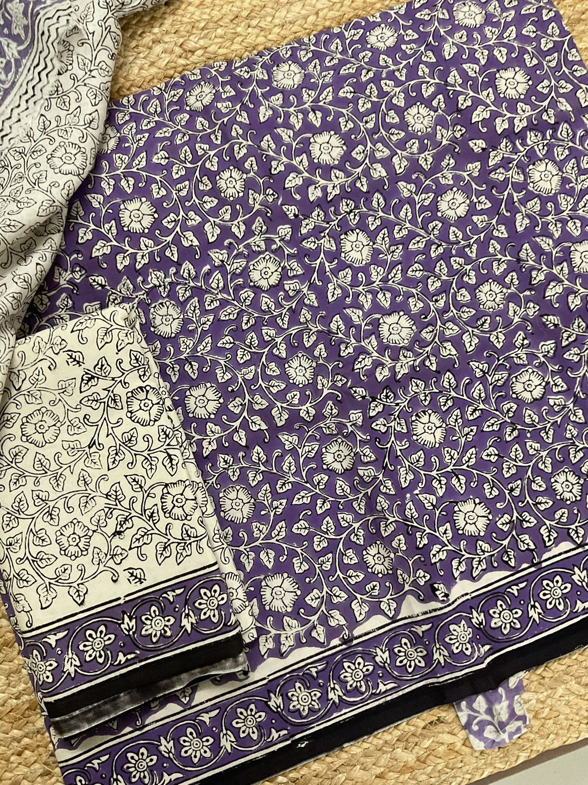 Pure Mul Cotton Printed Suit - Purple