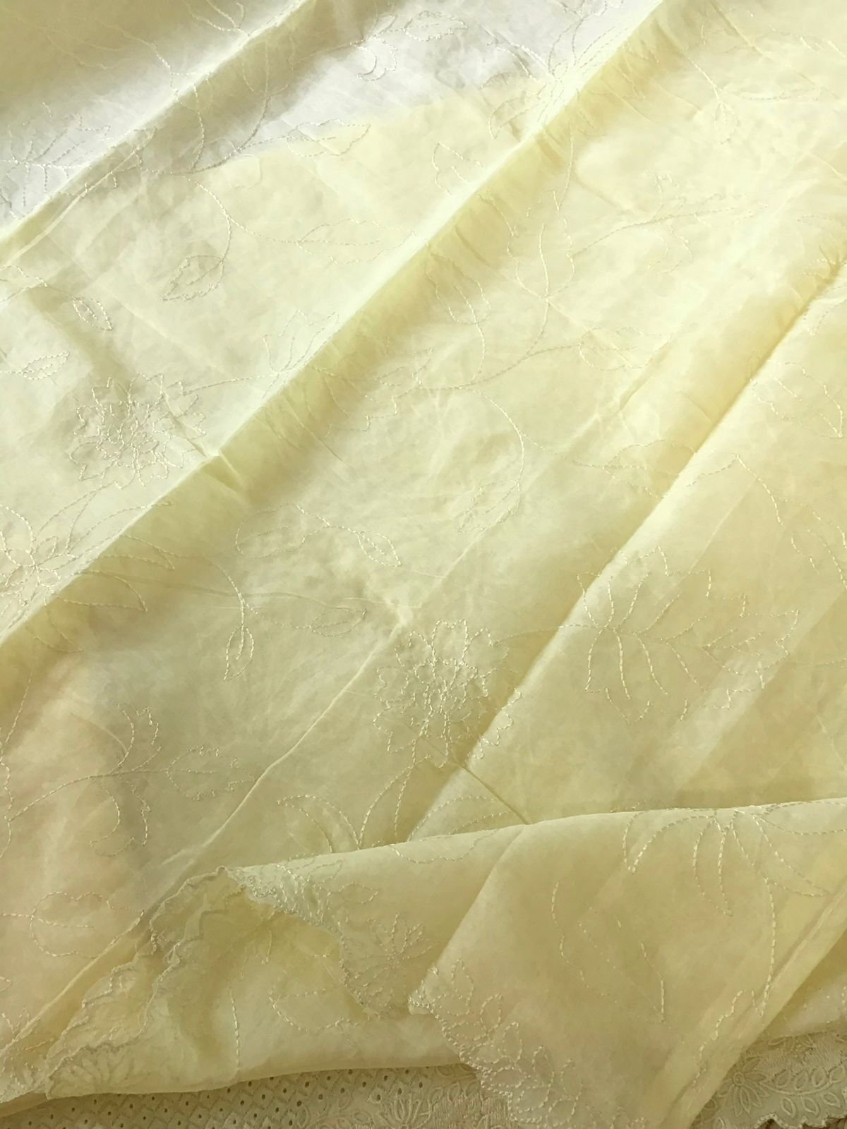 Pure Cotton Embroidered Suit - Yellow