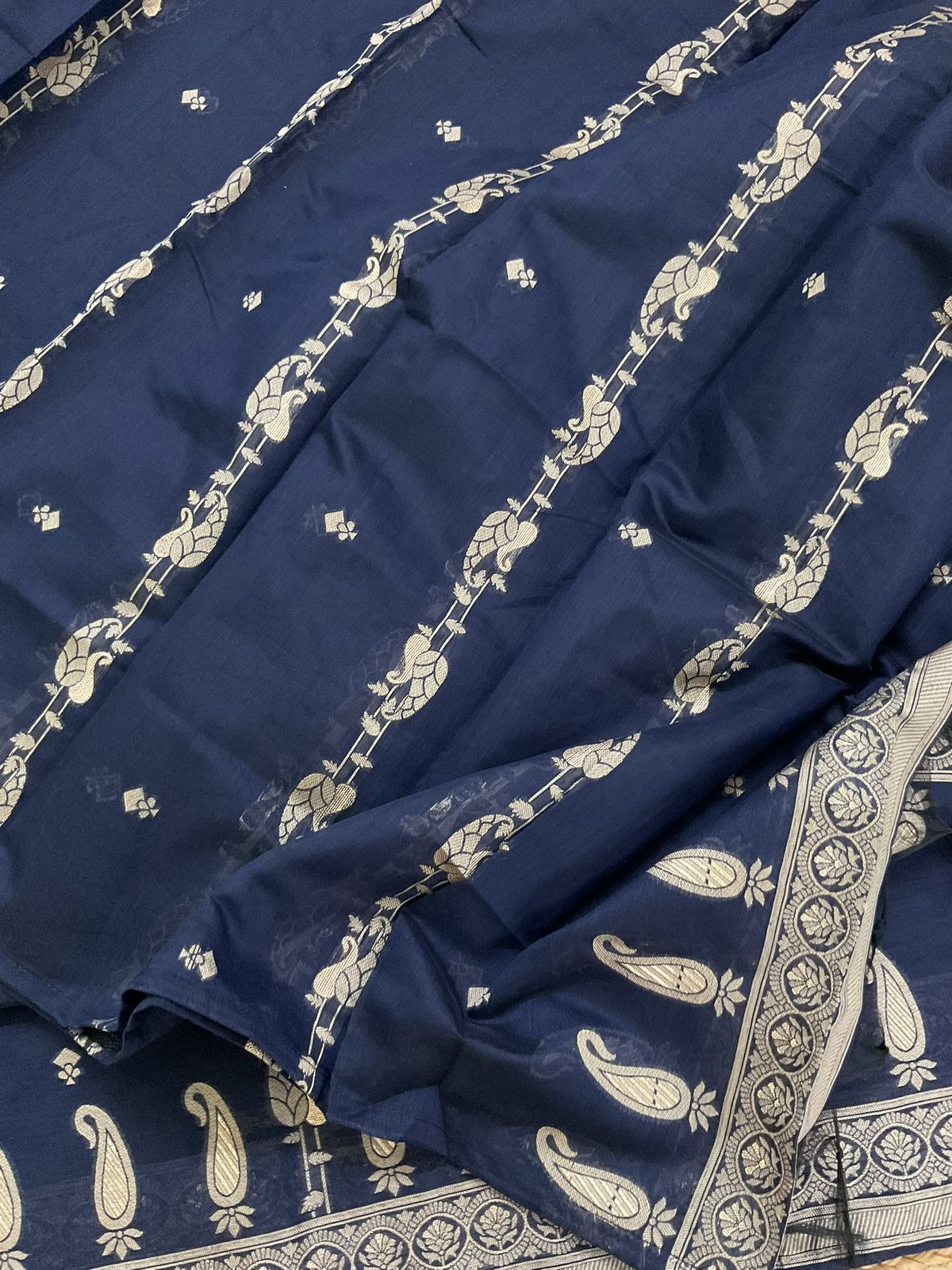 Soft Kora Chanderi Banarasi Weaved Suit - Blue