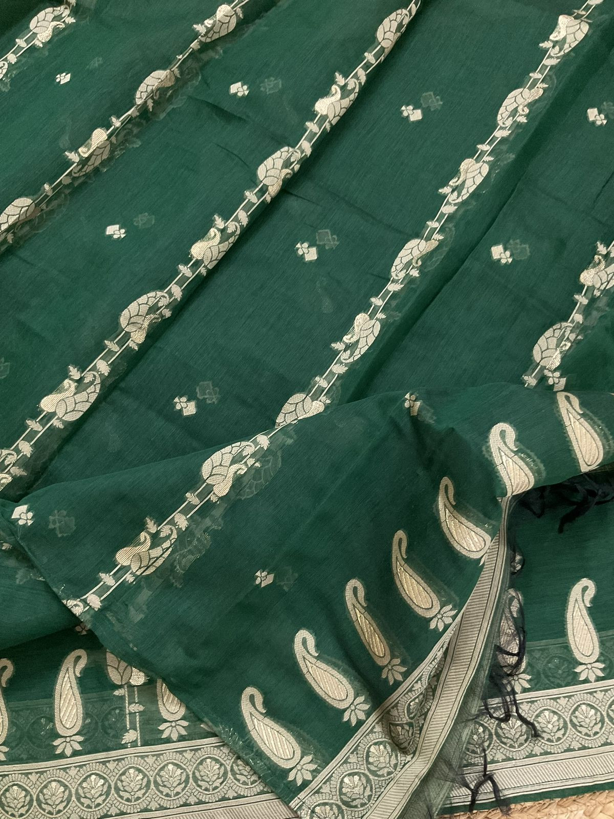 Soft Kora Chanderi Banarasi Weaved Suit - Green
