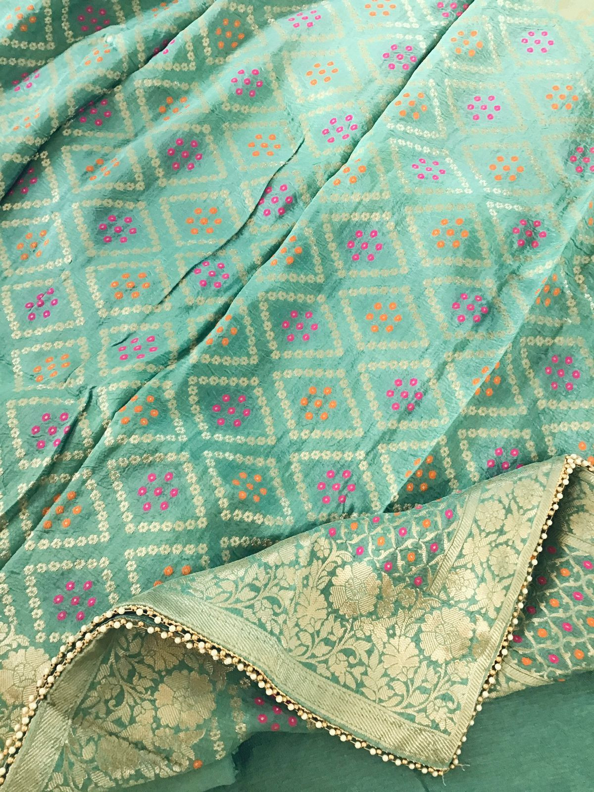Pure Upada Silk Banarasi Weaved Embroidered Suit - Green