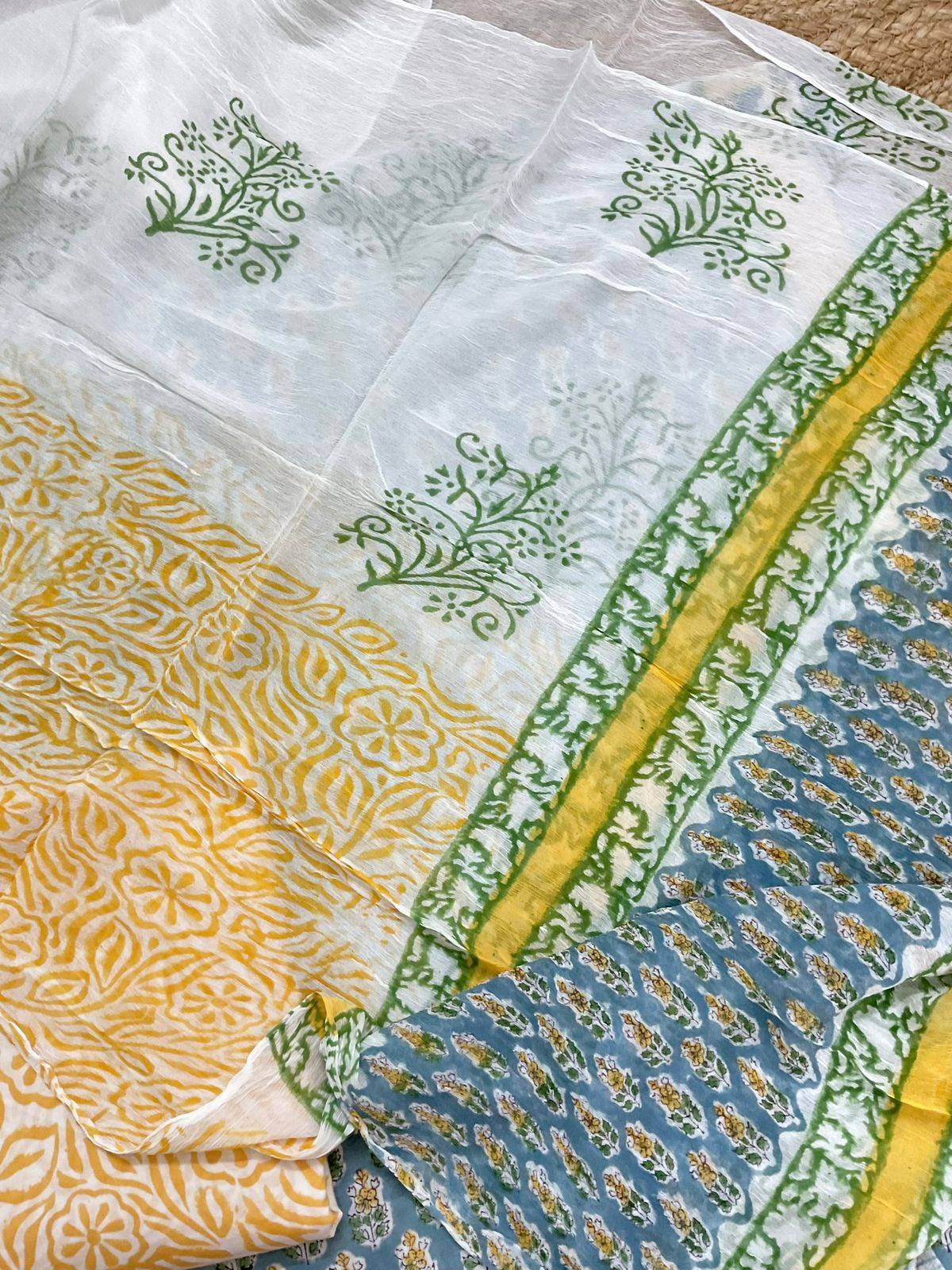 Pure Mul Cotton Block Printed Suit - Blue