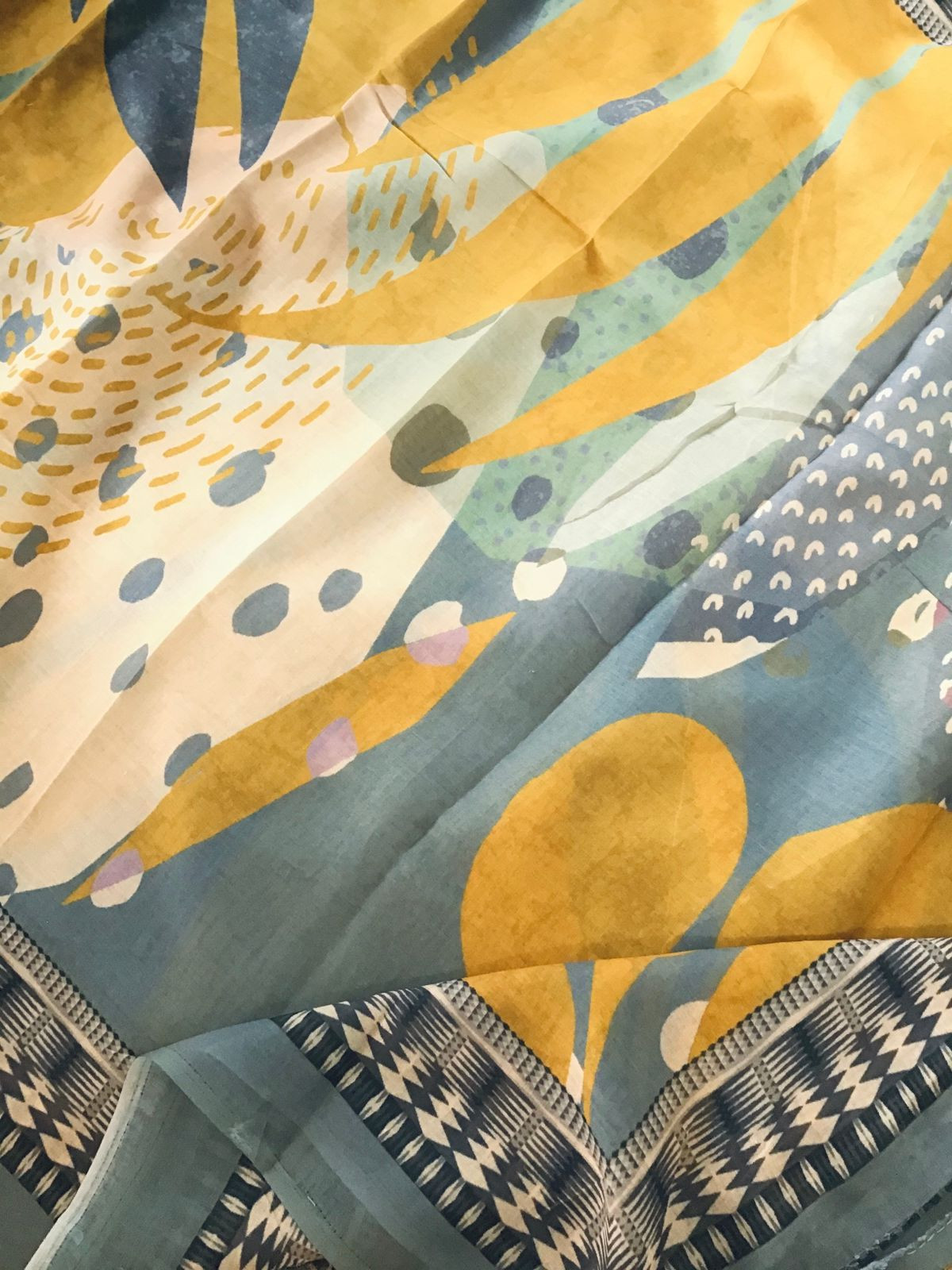 Pure Jaam Cotton Printed Embroidered Suit - Grey