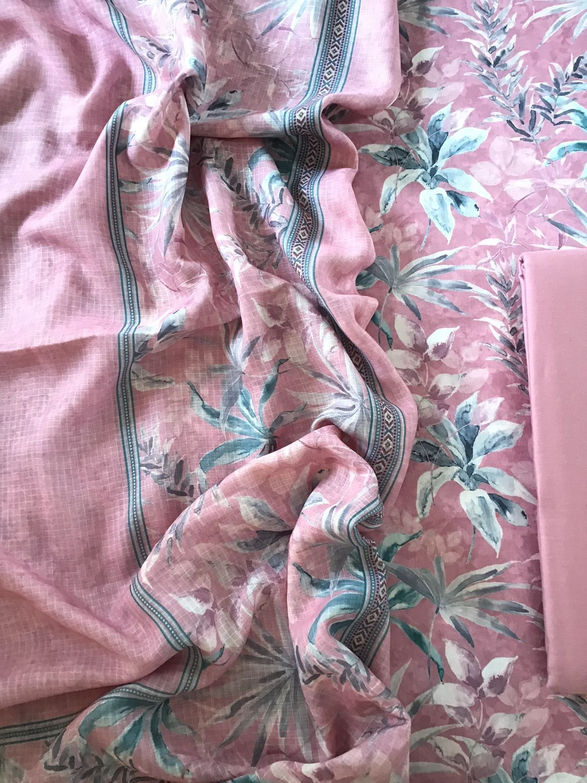 Pure Cotton Printed Suit - Pink