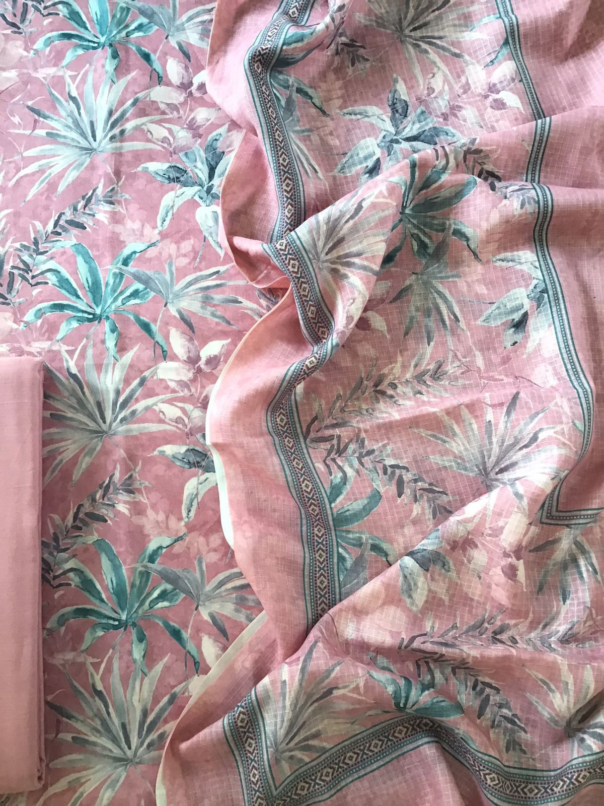 Pure Cotton Printed Suit - Pink