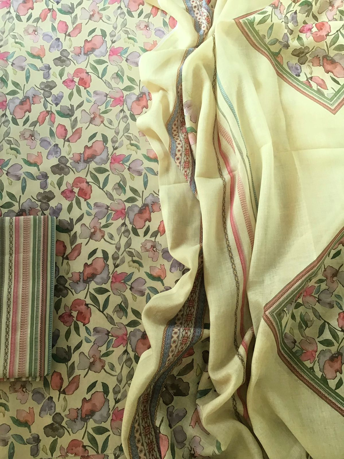 Pure Jaam Cotton Printed Suit - Mustard