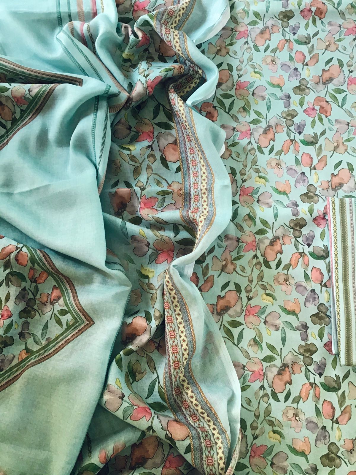 Pure Jaam Cotton Printed Suit - Blue