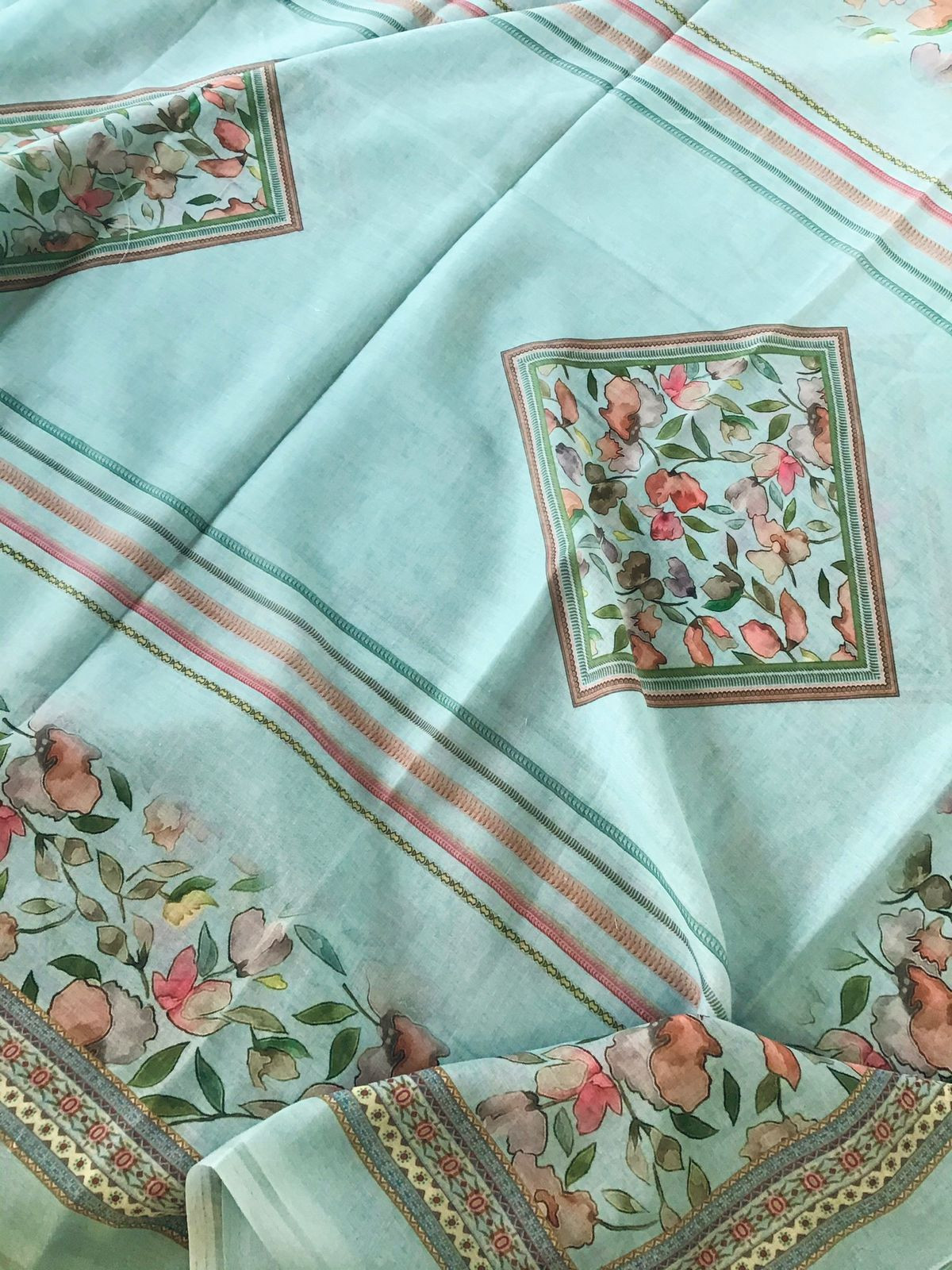 Pure Jaam Cotton Printed Suit - Blue