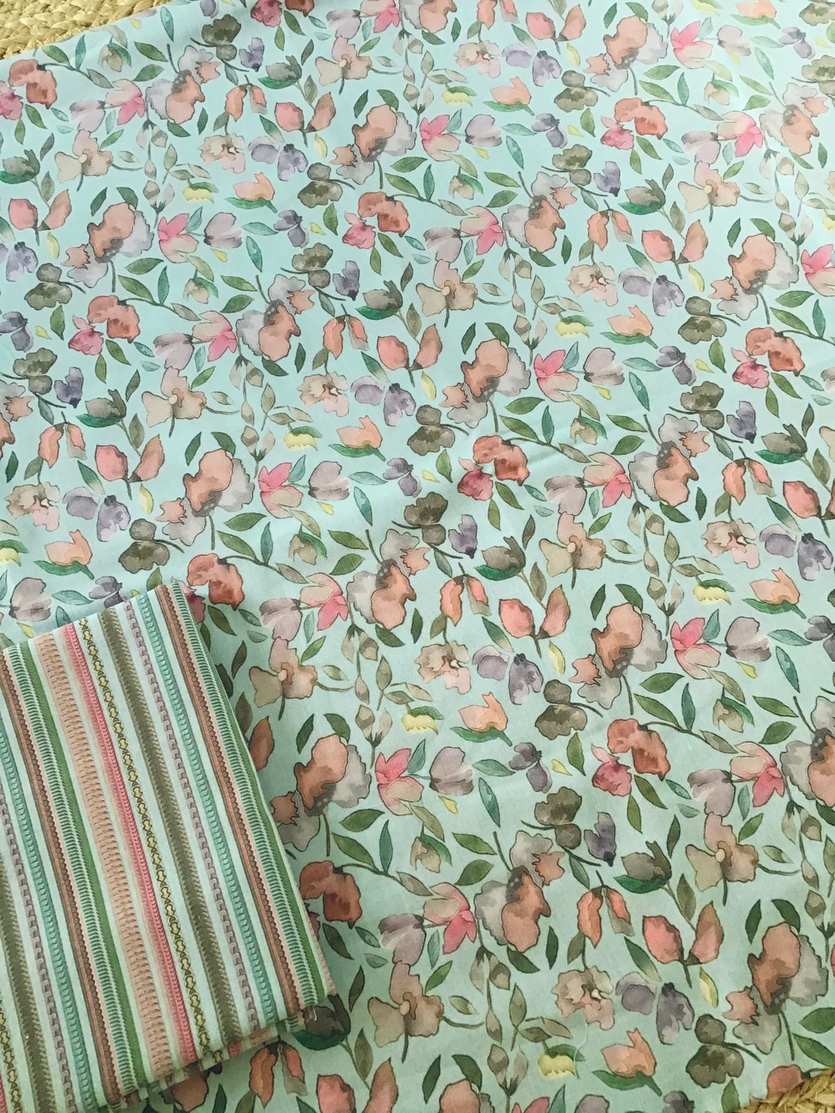 Pure Jaam Cotton Printed Suit - Blue