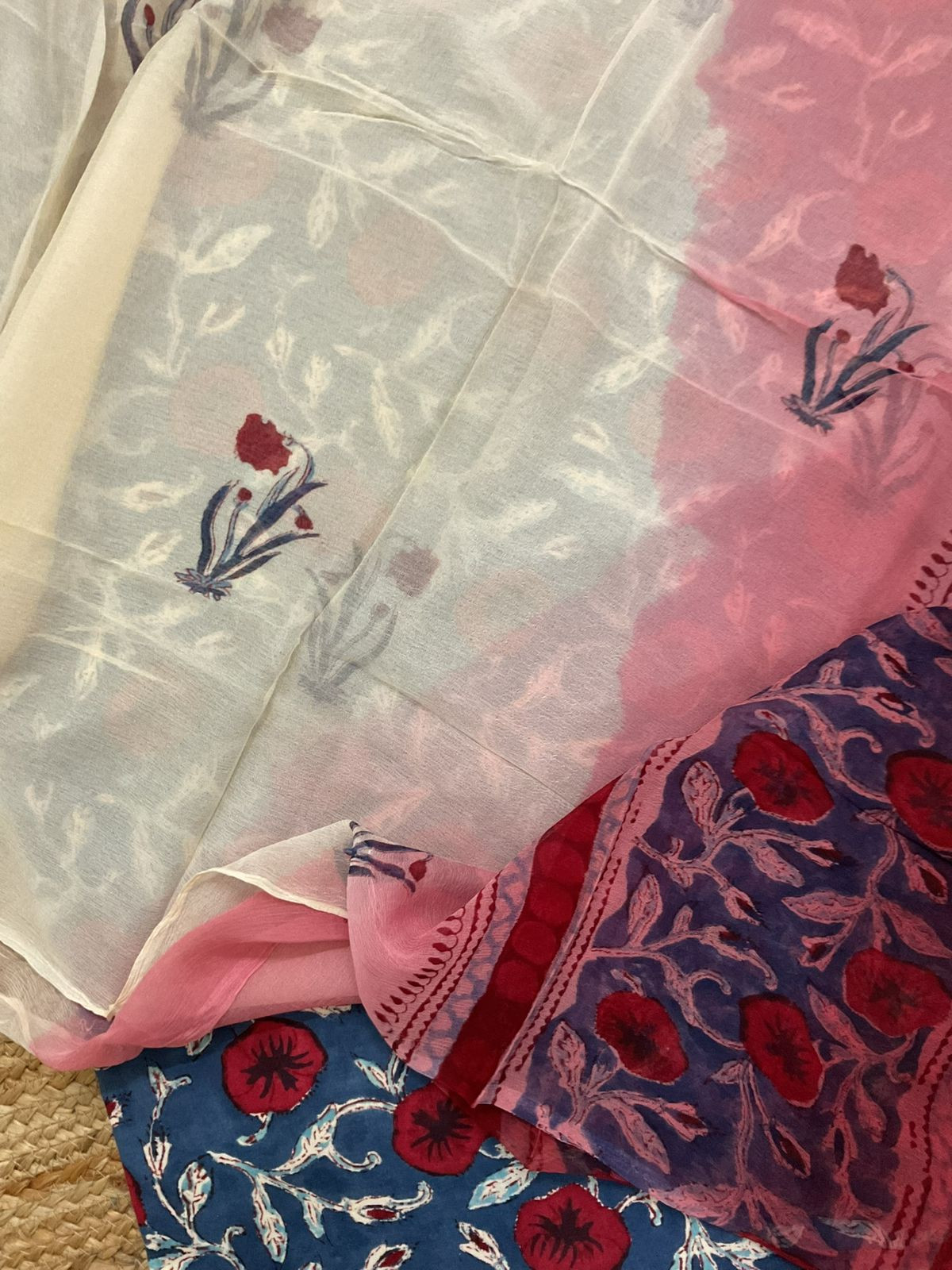 Pure Mul Cotton Printed Suit - Blue