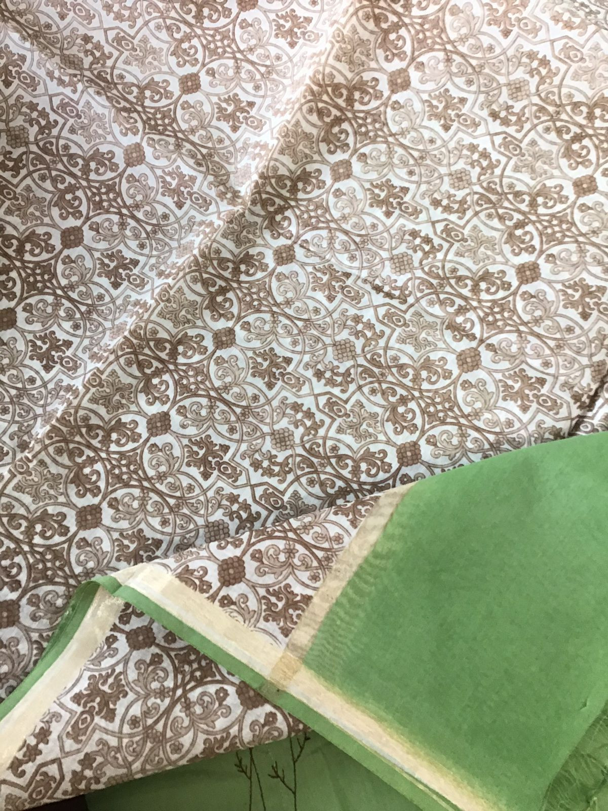 Pure Jaam Cotton Printed Embroidered Suit - Green