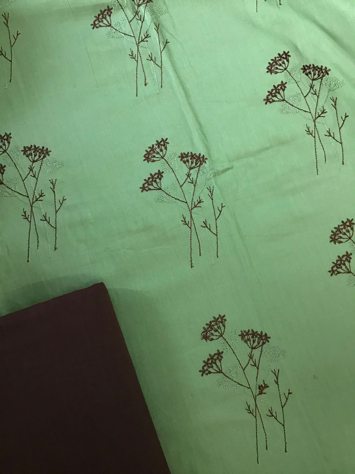 Pure Jaam Cotton Printed Embroidered Suit - Green