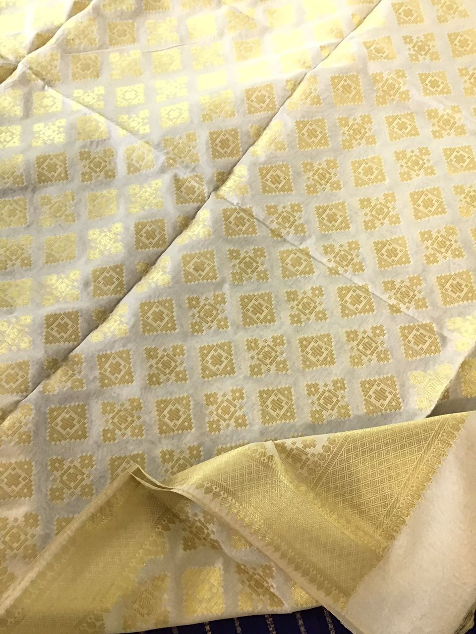 Soft Chanderi Embroidered Banarasi Weaved Suit - Blue