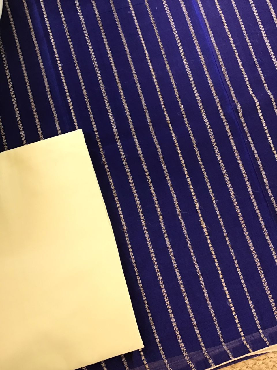 Soft Chanderi Embroidered Banarasi Weaved Suit - Blue