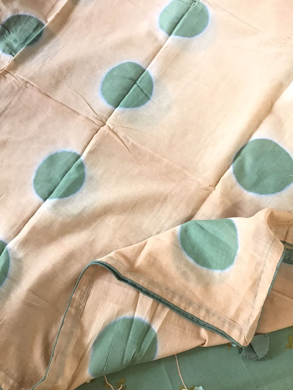 Pure Cotton Printed Embroidered Suit - Green