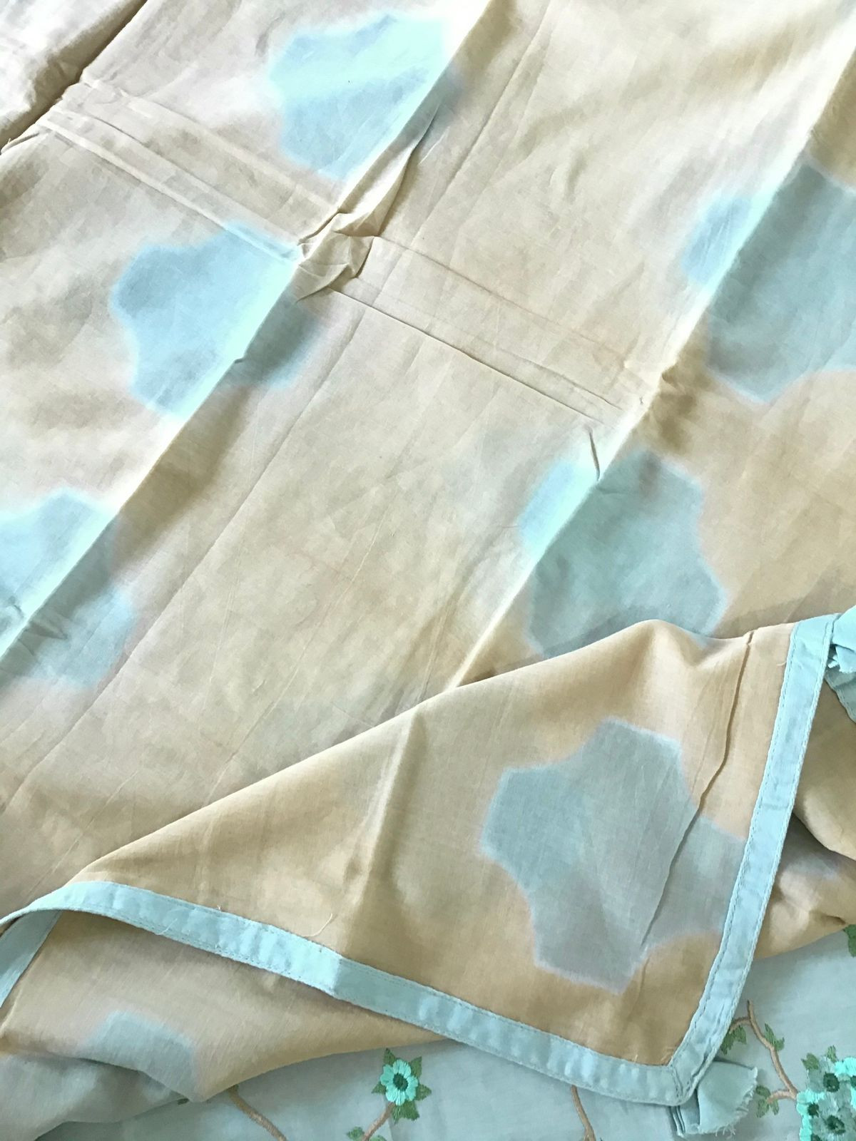 Pure Cotton Printed Embroidered Suit - Blue