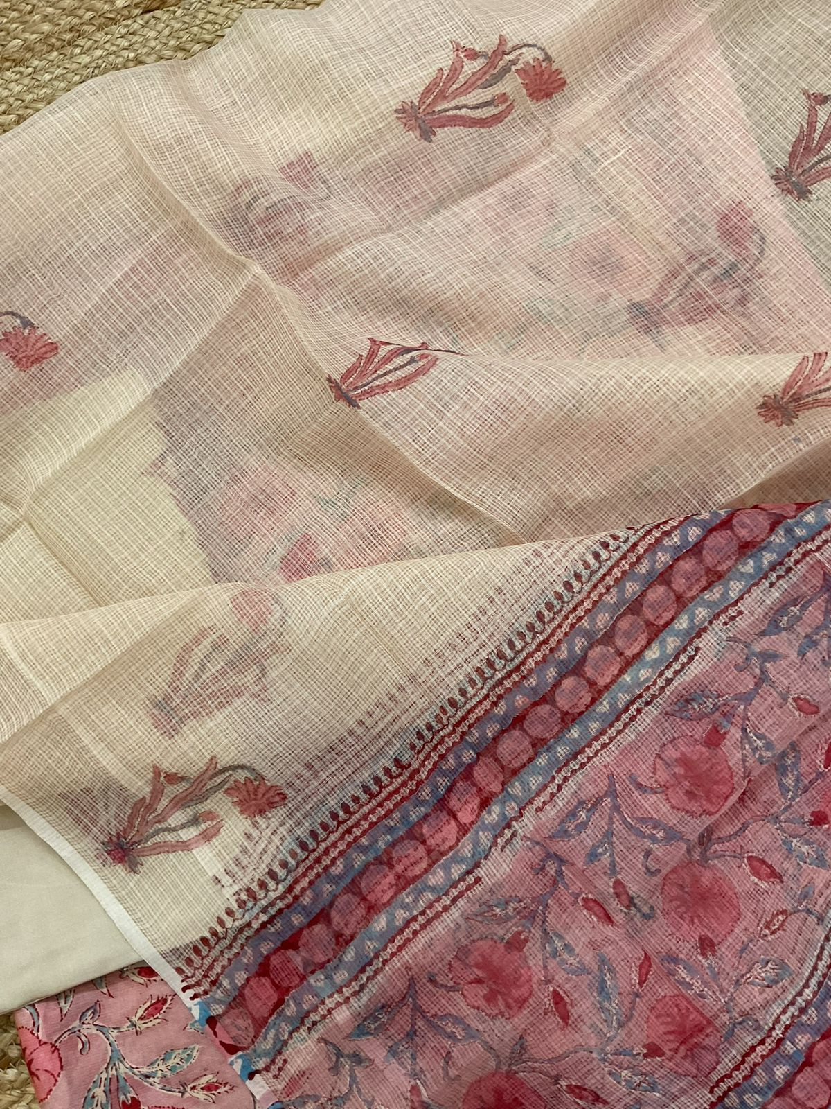 Pure Chanderi Printed Suit - Pink