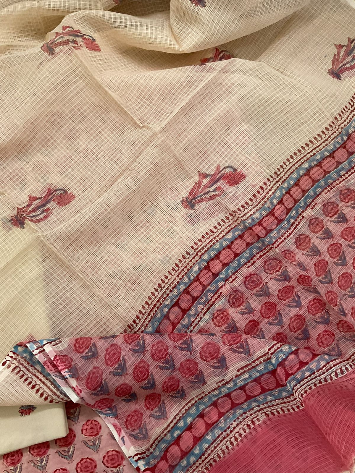 Pure Chanderi Printed Suit - Pink